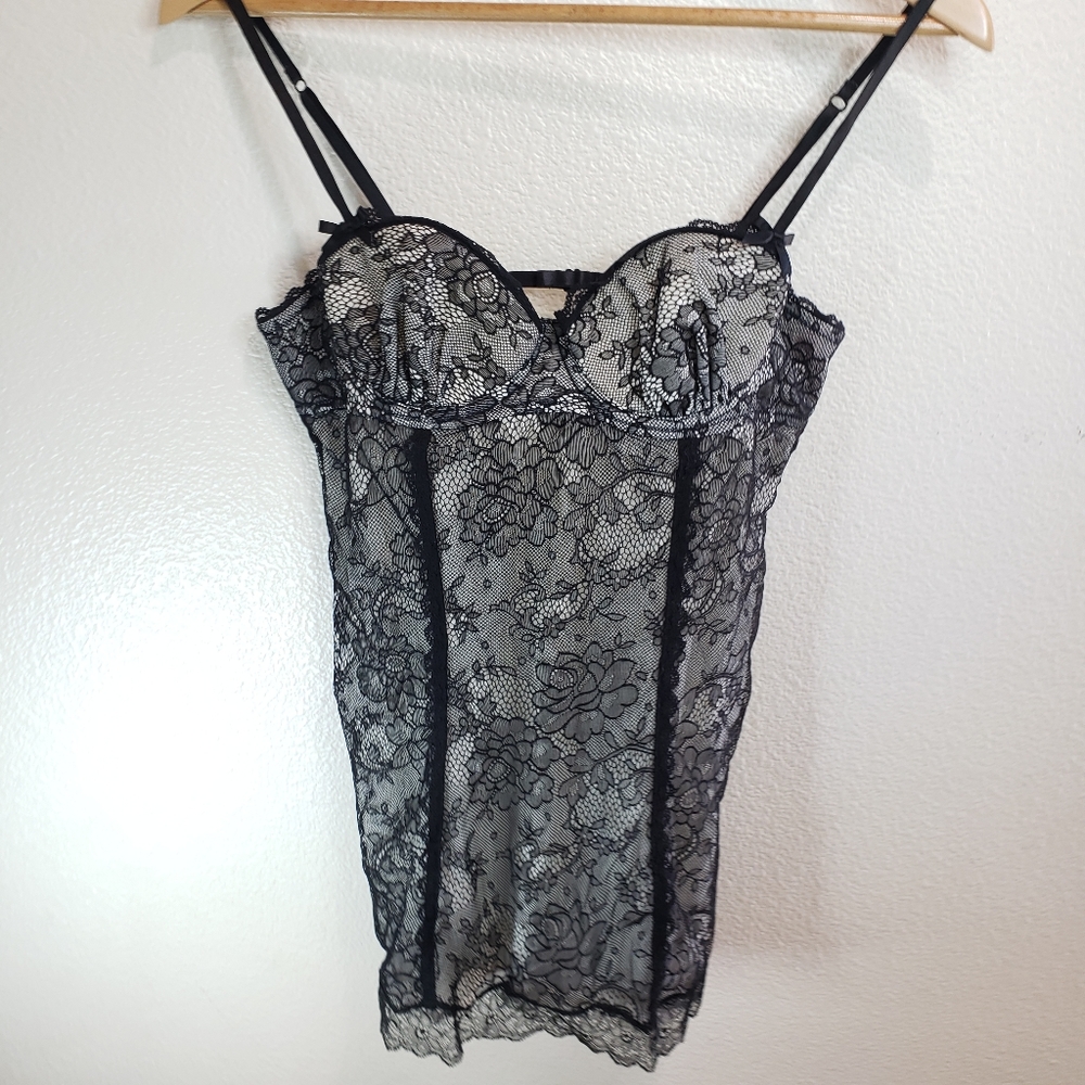 Victoria's Secret Black Lace Bustier Corset